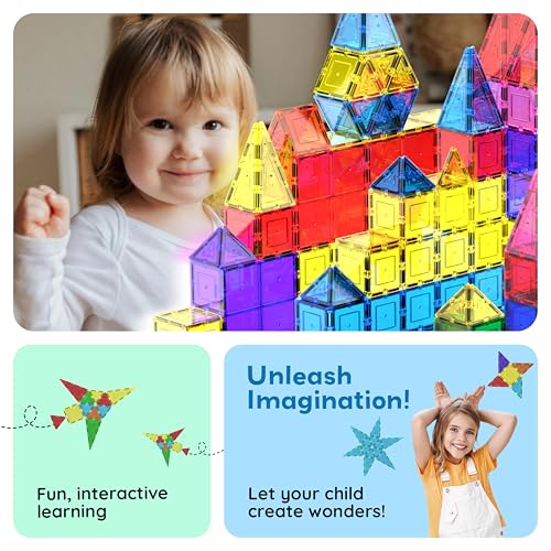 PicassoTiles 100 Piece Set 100pcs Magnet Building Tiles Clear Magnetic 3D Blocks Construction Playboards, Creativity Beyond Imagination, Inspirational, Recreational, Educational Conventional|B00AU56C5W