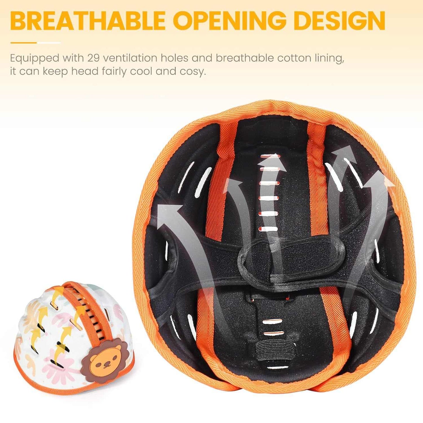 Children's helmet with breathable opening design on a white background