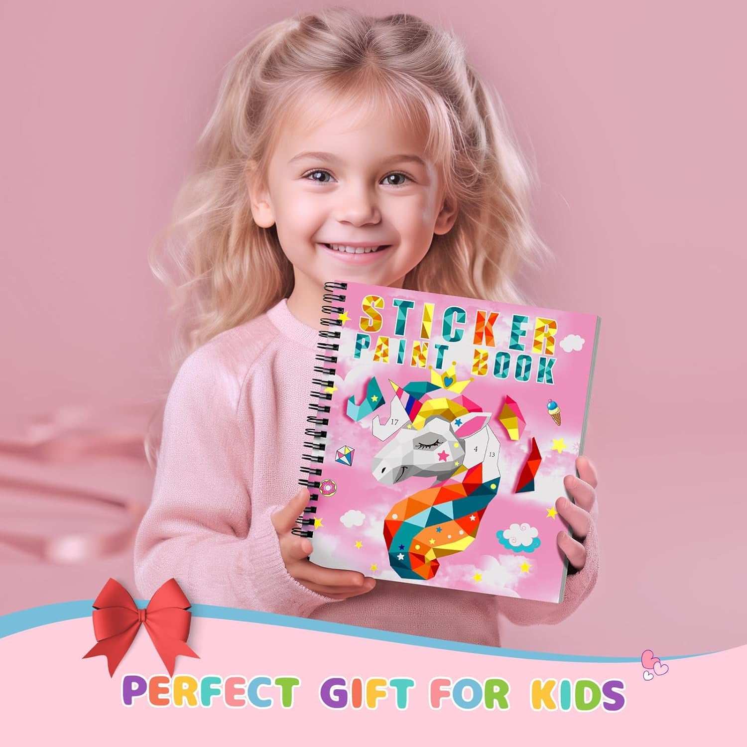 Paint by Sticker Books 4 pack creative activity set for kids with colorful themed sticker pages