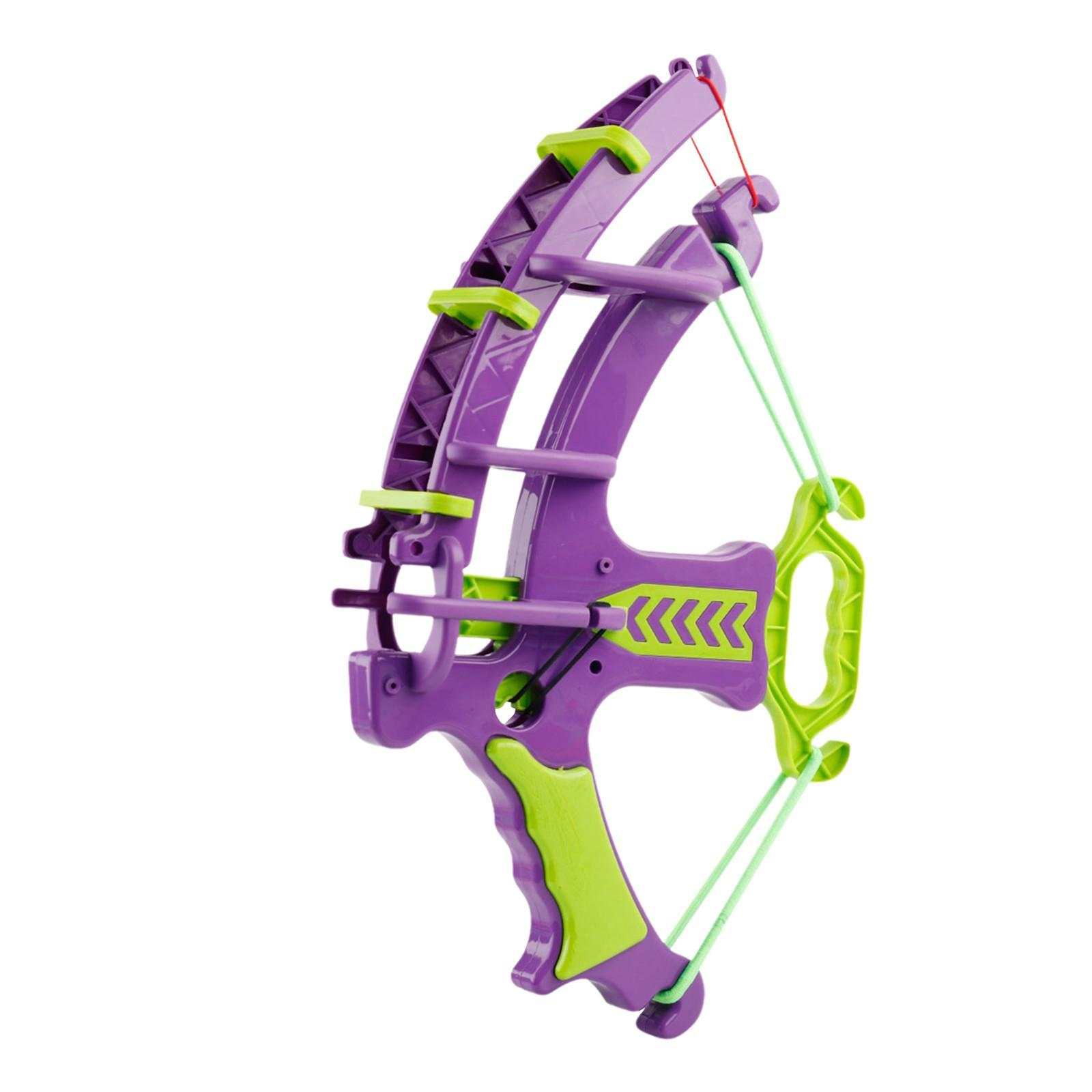 Purple and green kids archery toy set bow with sticky ball arrows for safe indoor and outdoor play