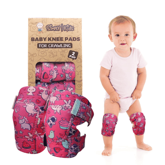 Soft baby knee pads for crawling with anti-slip protection and breathable fabric