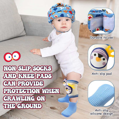 15 PCS Baby Walking Safety Kit with helmets, harness, knee pads, and anti-slip socks for baby safety and comfort