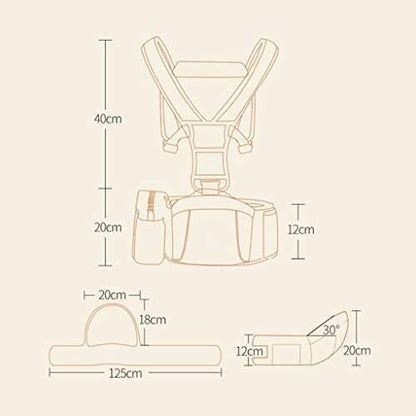 Measurement chart of a product with dimensions labeled on a beige background