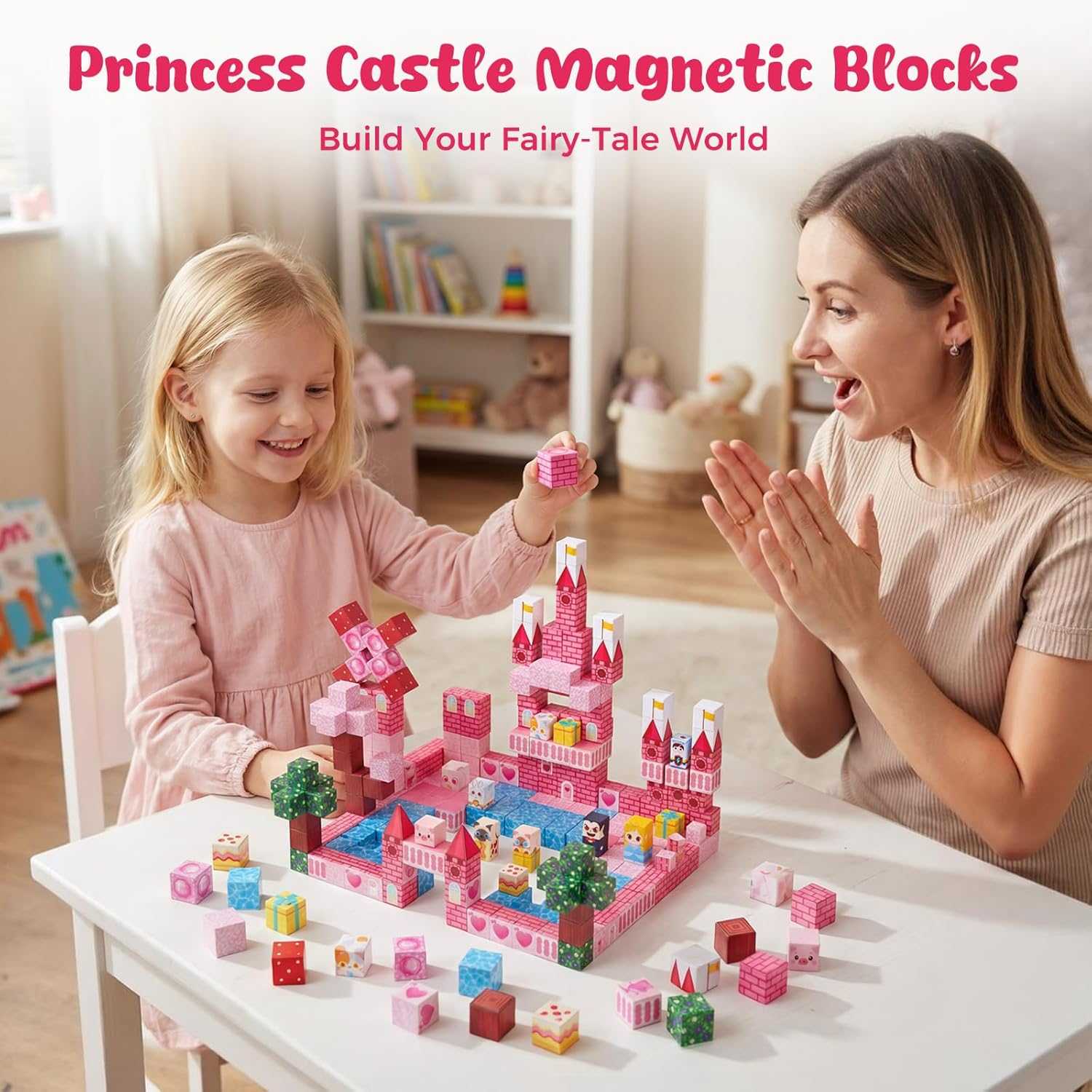 150pcs Magnetic Tiles princess castle STEM building set for kids creative play