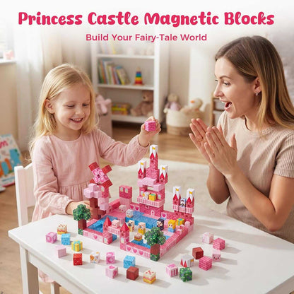 150pcs Magnetic Tiles princess castle STEM building set for kids creative play
