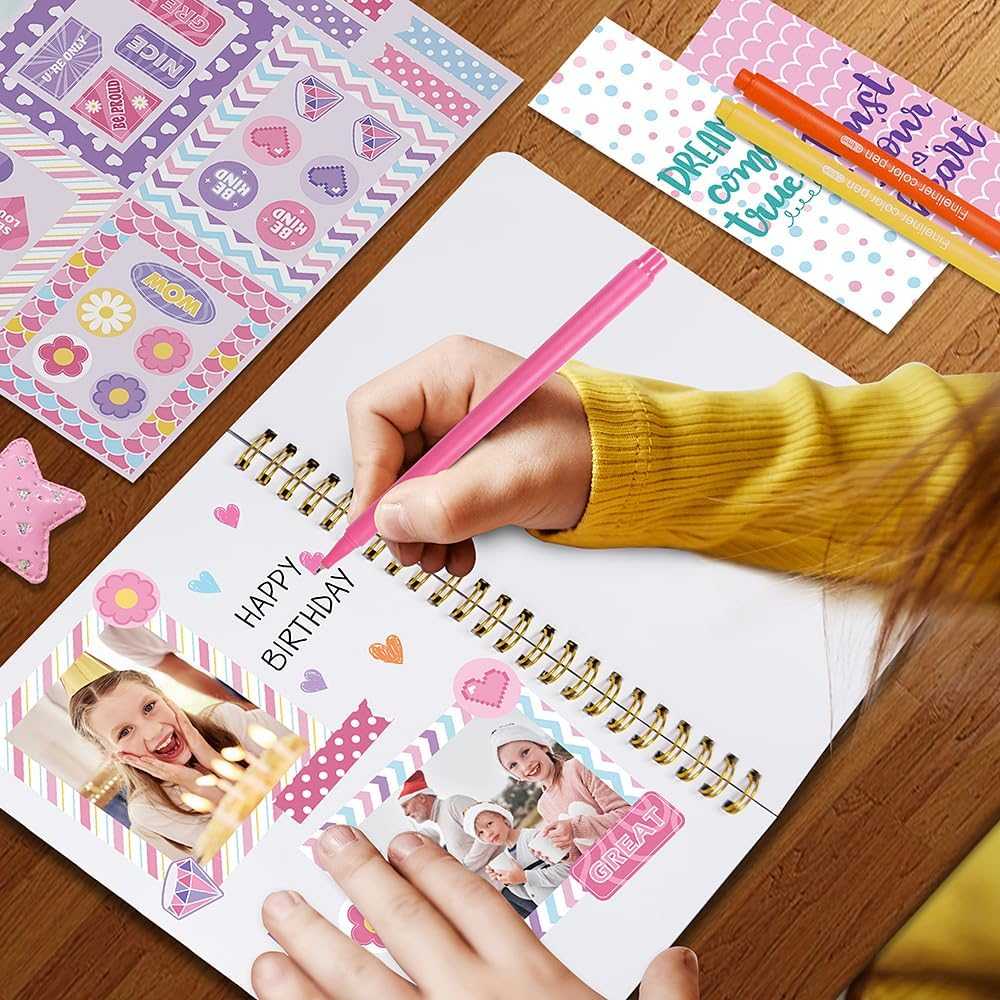 DIY Journal Kit for Girls 26 Pcs creative journaling scrapbook craft gift set ages 8-14
