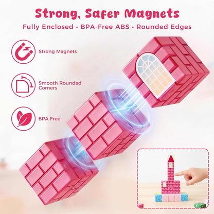 Magnetic Tiles 150 Pcs Princess Castle Building Set