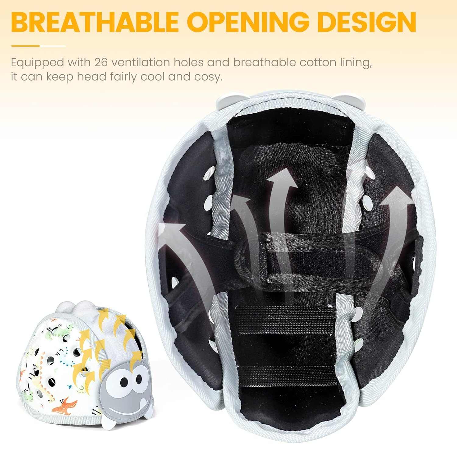 Baby Safety Helmet with breathable cotton lining and ventilation holes for toddler head protection