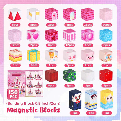Magnetic Tiles 150 Pcs Princess Castle Building Set