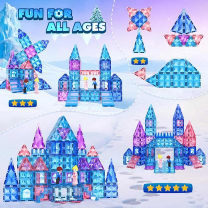 Magnetic Princess Castle Tiles 102-piece ice-themed building set for kids aged 3 to 8 years