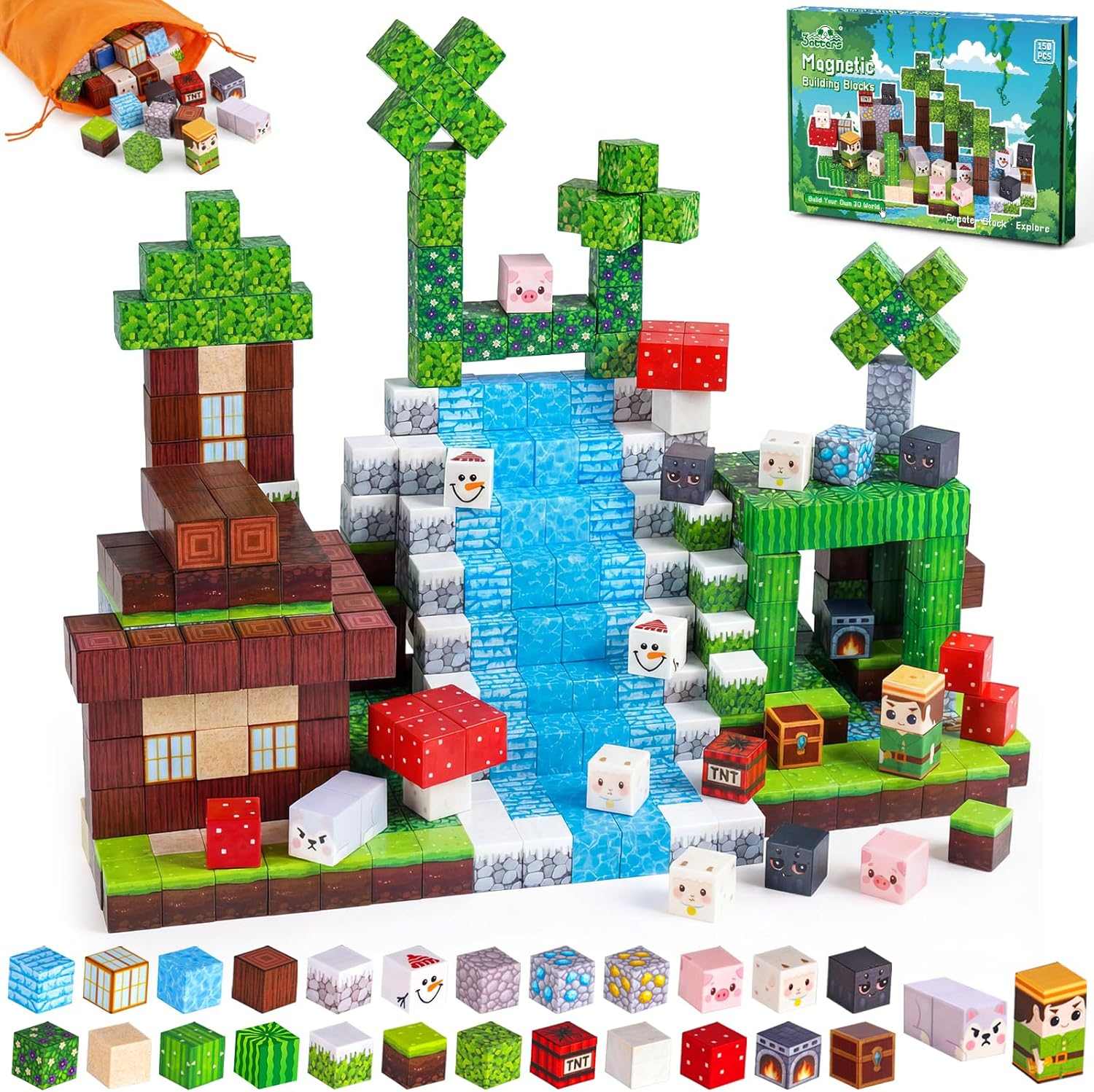 Magnetic Tiles 150 Pcs Princess Castle Building Set