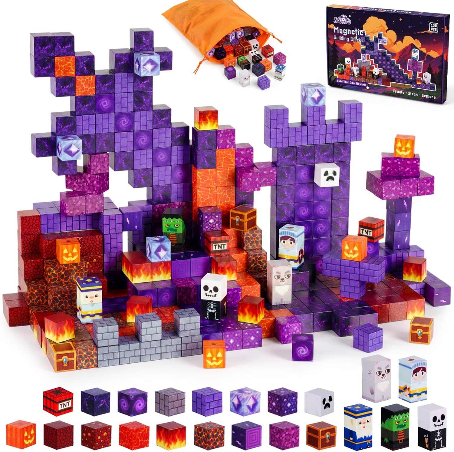 Magnetic Tiles 150 Pcs Princess Castle Building Set