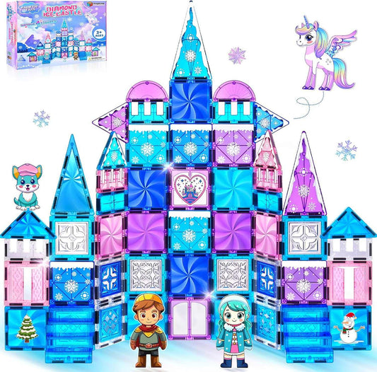 Magnetic Tiles Frozen Unicorn Castle STEM Creative Building Set