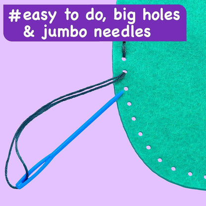 Children using a colorful sewing kit for kids to create felt animal and fairy projects with safe blunt needles and threads