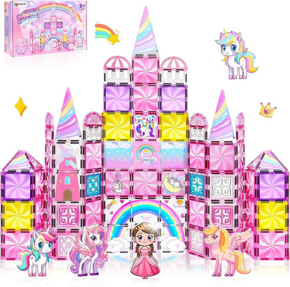 Magnetic Tiles Frozen Unicorn Castle STEM Creative Building Set