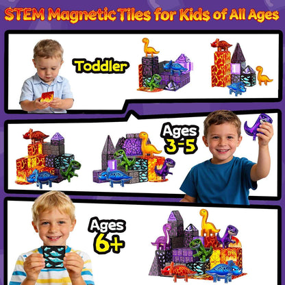 magnetic-tiles-dinosaur-80pcs-stem-set