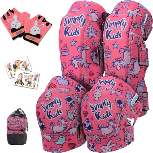 Kids Knee Pads Set with elbow pads and gloves for toddler safety during active play