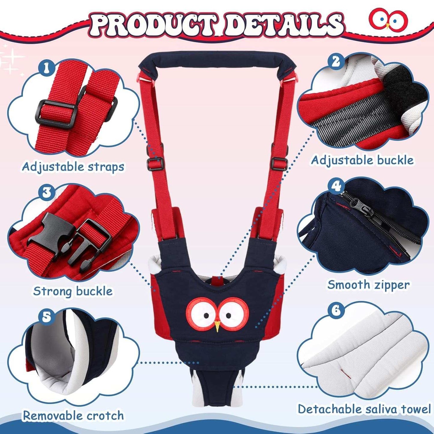 15 PCS Baby Walking Safety Kit with helmet, harness, knee pads, and socks for baby safety and comfort