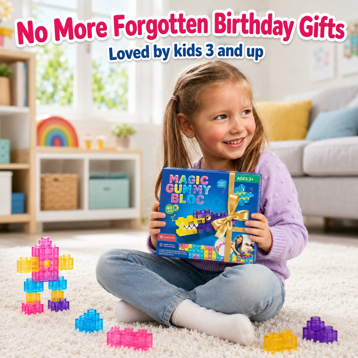 Colorful squishy building blocks 40PCS set for sensory play and creative stacking