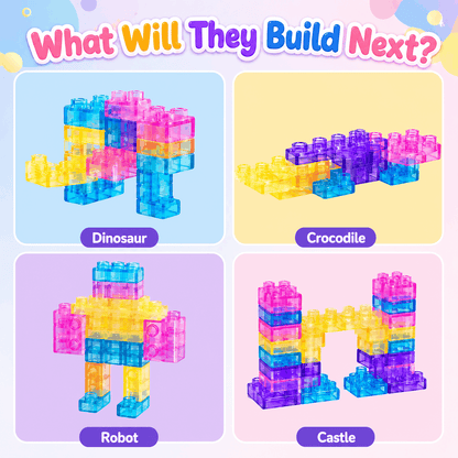 Colorful 40PCS squishy building blocks set for kids' creative sensory play and stacking fun