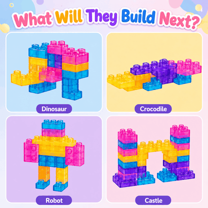 Colorful Squishy Building Blocks 40PCS sensory play set for kids stacking and creative fun