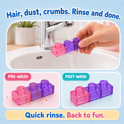 Colorful 40-piece squishy building blocks set for sensory and creative play