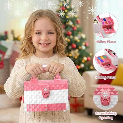 Kids Makeup Kit for Girls 56 piece washable cosmetic set in organized carry case