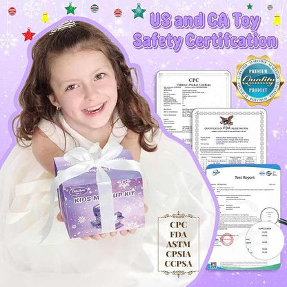 Kids Makeup Kit for Girls 56-piece washable cosmetic set in carrying case