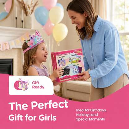 Princess Craft Kit for Girls with 24 projects including dot foil scratch and foam art set