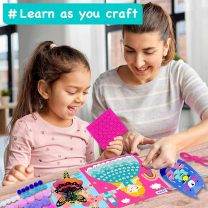 Craft kit for kids with 21 creative unicorn and animal projects in organized envelopes for ages 4 to 8