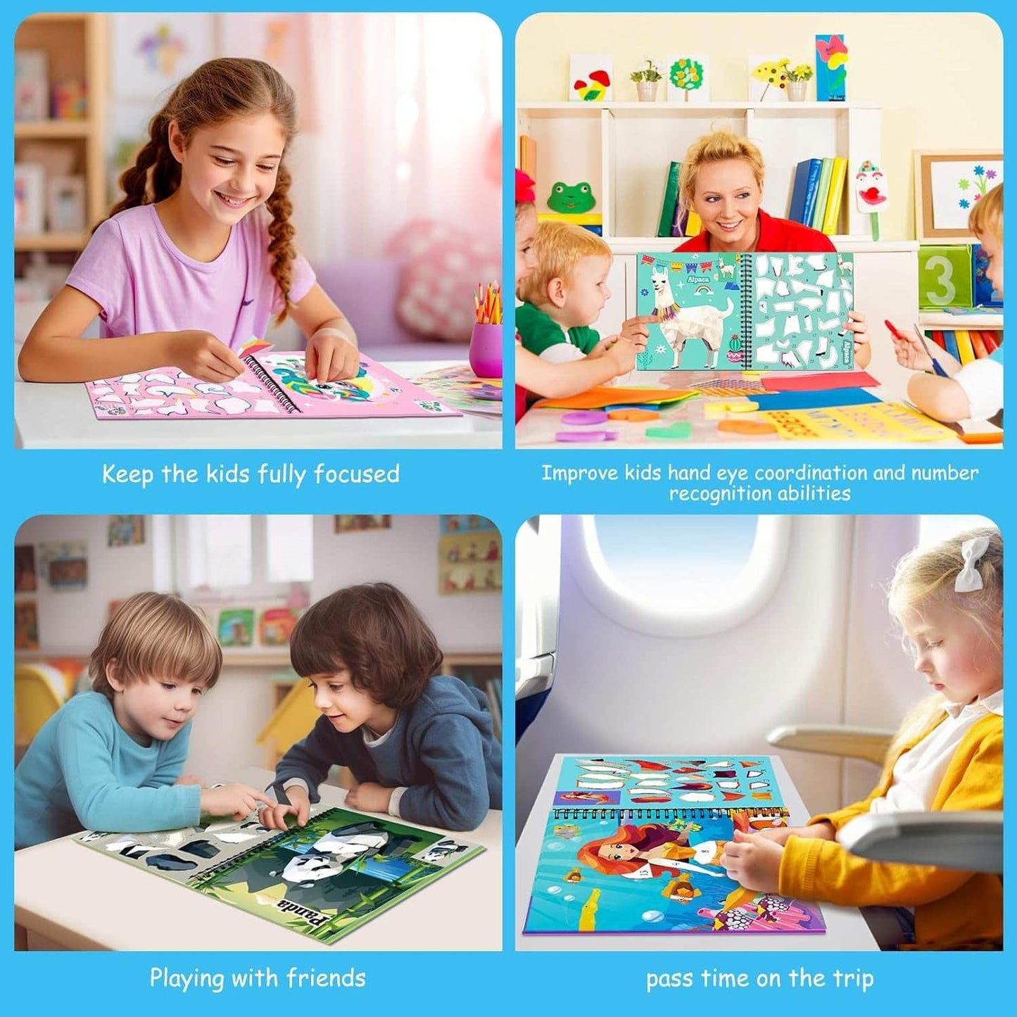 Paint by Sticker Books creative activity set for kids with themed sticker pages