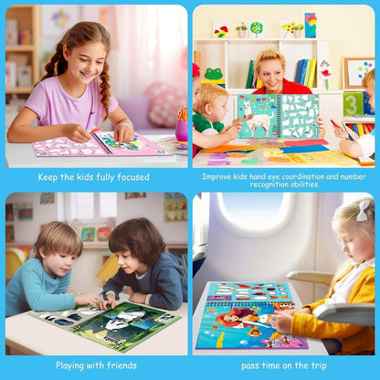 Paint by Sticker Books creative activity set for kids with themed sticker pages