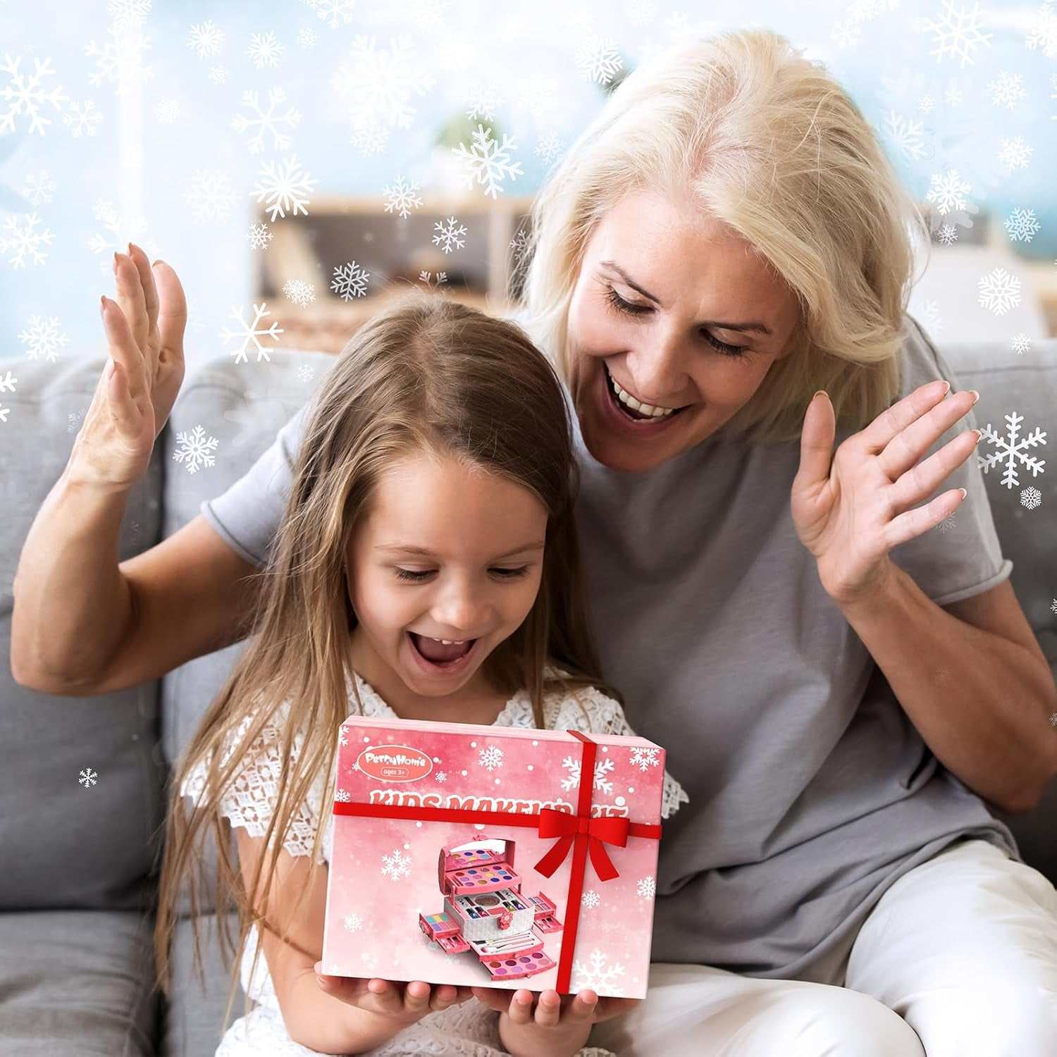 Kids Makeup Kit for Girls 56 pcs washable non-toxic cosmetic set in carry case for ages 3 to 10