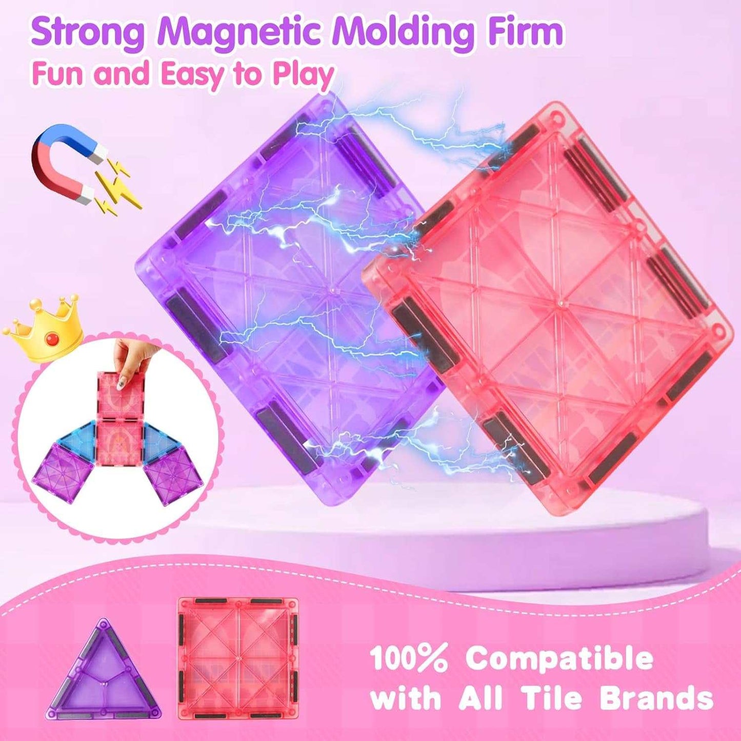 Princess Magnetic Tiles Castle Playset