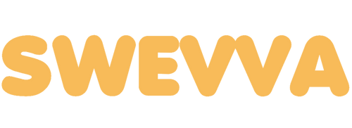 Logo of SWEVVA with a cartoon dinosaur holding a toothbrush.