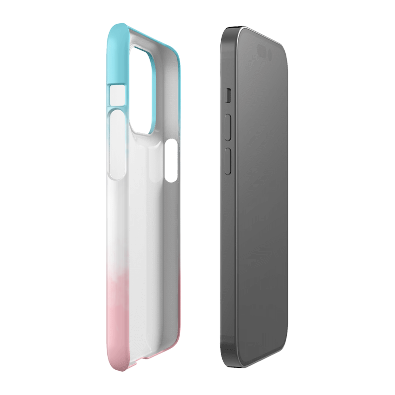 Phone case with gradient design on a white background