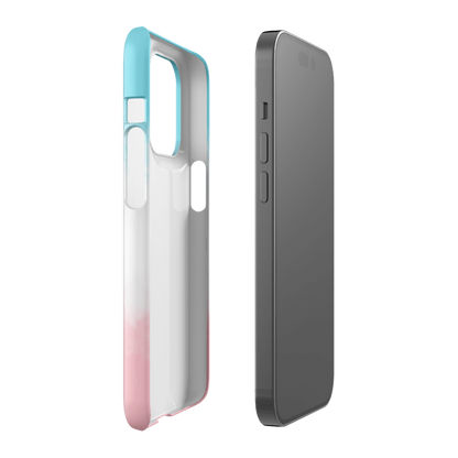 Phone case with gradient design on a white background