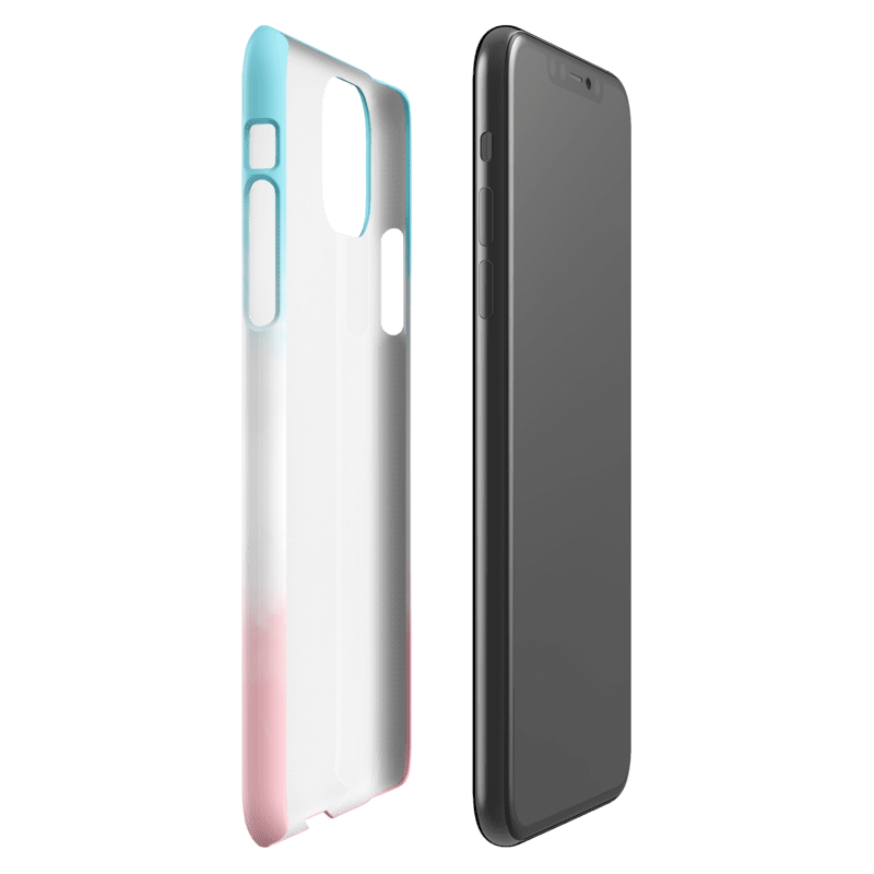 Phone case with gradient design on a white background